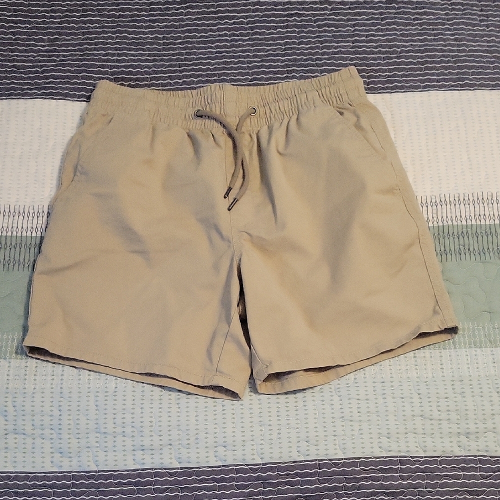 No Boundaries Khaki Elastic Waist Shorts